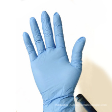 Пищевые синие стерильные медицинские перчатки без пудры